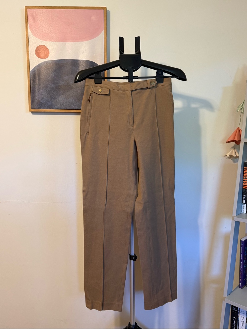 Ralph Lauren Classic Straight-Leg Tan Trouser Pants